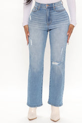 Straight Up Vintage High Rise Jeans - Medium Blue Wash Ins Street